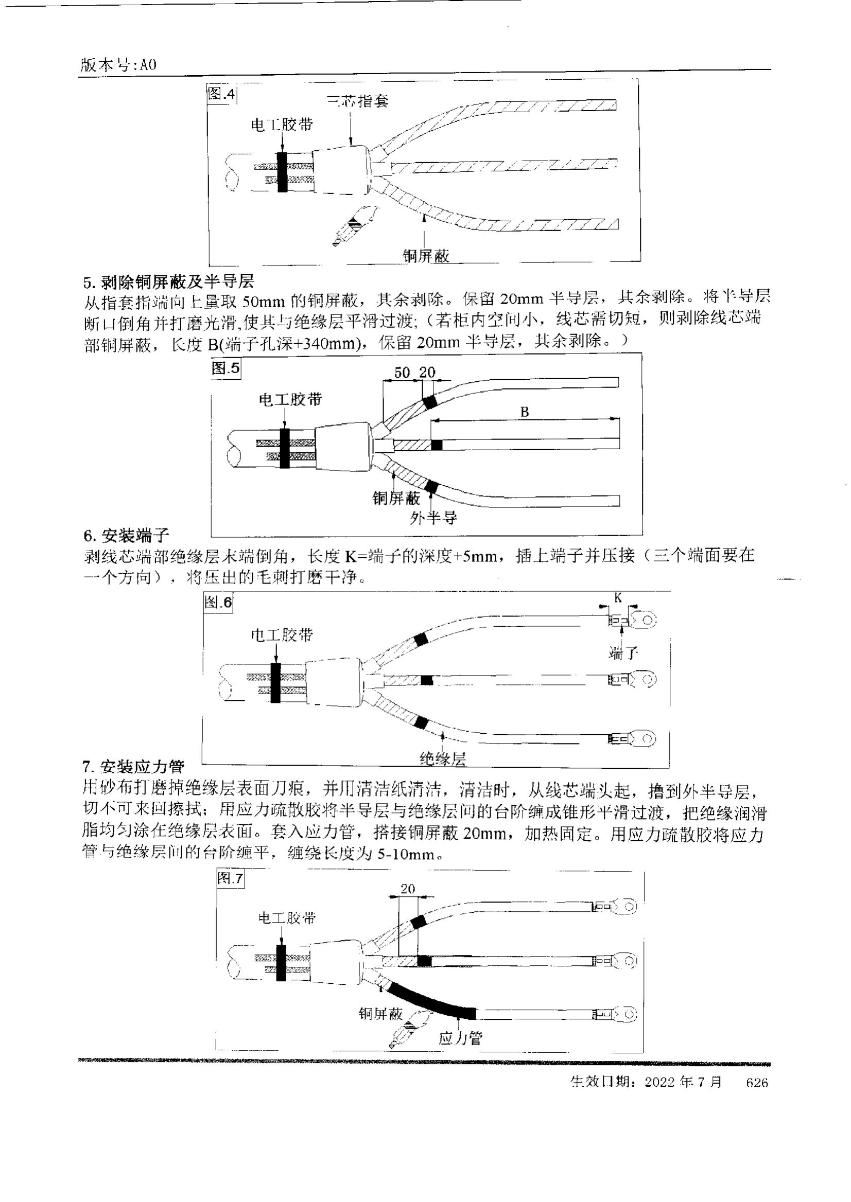 热缩终端安装说明